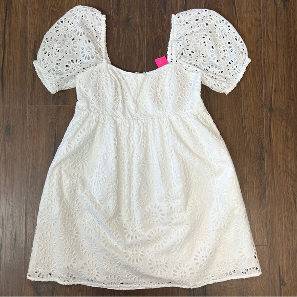 🆕 Lilly Pulitzer Kay Short Sleeve Eyelet Dress - Resort White  NEW RTL $228 SZ 8 - Picture 3 of 8